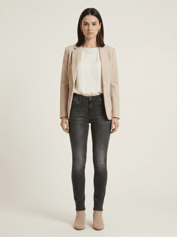 Dunkelgraue Damenjeans